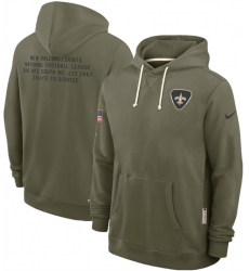 Men's New Orleans Saints Olive 2025 Salute to Service Pullover Hoodie