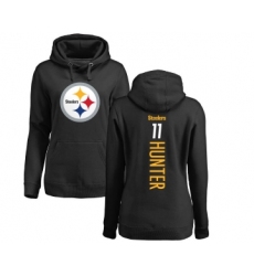 Football Women's Pittsburgh Steelers #11 Justin Hunter Black Backer Pullover Hoodie