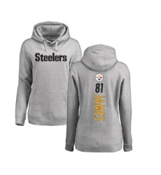 Football Women's Pittsburgh Steelers #81 Jesse James Ash Backer Pullover Hoodie