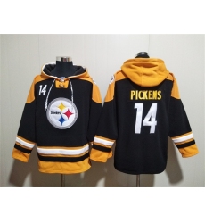 Men's Pittsburgh Steelers #14 George Pickens Black Ageless Must-Have Lace-Up Pullover Hoodie