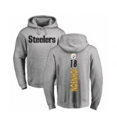 Pittsburgh Steelers #18 Diontae Johnson Ash Backer Pullover Hoodie