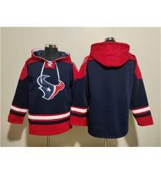 Men's Houston Texans Blank Navy Ageless Must-Have Lace-Up Pullover Hoodie