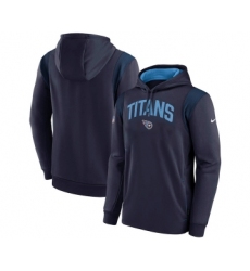 Mens Tennessee Titans Navy Sideline Stack Performance Pullover Hoodie