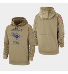 Men's Tennessee Titans Tan 2019 Salute to Service Sideline Therma Pullover Hoodie
