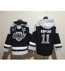 Men's Los Angeles Kings #11 Anze Kopitar Black Ageless Must-Have Lace-Up Pullover Hoodie