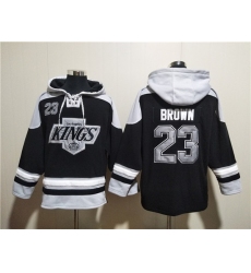 Men's Los Angeles Kings #23 Dustin Brown Black Ageless Must-Have Lace-Up Pullover Hoodie
