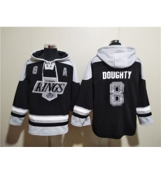Men's Los Angeles Kings #8 Drew Doughty Black Ageless Must-Have Lace-Up Pullover Hoodie