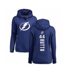 Hockey Women's Tampa Bay Lightning #44 Jan Rutta Royal Blue Backer Pullover Hoodie