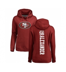 Football Women's San Francisco 49ers #56 Kwon Alexander Red Backer Pullover Hoodie