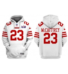 Men's San Francisco 49ers #23 Christian McCaffrey White Super Bowl LVIII Alternate Pullover Hoodie