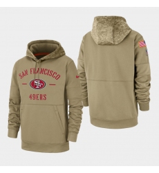 Men's San Francisco 49ers Tan 2019 Salute to Service Sideline Therma Pullover Hoodie