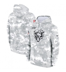 Men's Chicago Bears 2024 Arctic Camo Salute To Service Club Fleece Pullover Hoodie