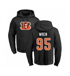 Football Cincinnati Bengals #95 Renell Wren Black Name & Number Logo Pullover Hoodie