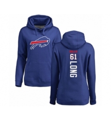 Football Women's Buffalo Bills #61 Spencer Long Royal Blue Backer Pullover Hoodie