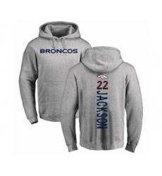 Football Denver Broncos #22 Kareem Jackson Ash Backer Pullover Hoodie