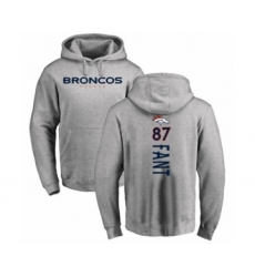 Football Denver Broncos #87 Noah Fant Ash Backer Pullover Hoodie