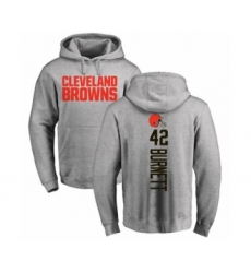 Football Cleveland Browns #42 Morgan Burnett Ash Backer Pullover Hoodie