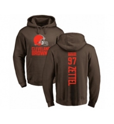 Football Cleveland Browns #97 Anthony Zettel Brown Backer Pullover Hoodie