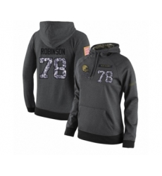 Football Women's Cleveland Browns #78 Greg Robinson Stitched Black Anthracite Salute to Service Player Performance Hoodie