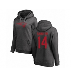 Football Women's New England Patriots #14 Mohamed Sanu Sr Ash One Color Pullover Hoodie