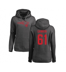 Football Women's New England Patriots #61 Marcus Cannon Ash One Color Pullover Hoodie