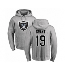 Football Oakland Raiders #19 Ryan Grant Ash Name & Number Logo Pullover Hoodie