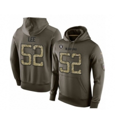 Football Oakland Raiders #52 Marquel Lee Green Salute To Service Men's Pullover Hoodie