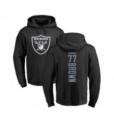 Football Oakland Raiders #77 Trent Brown Black Backer Pullover Hoodie