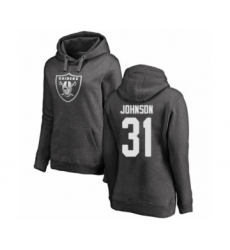 Football Women's Oakland Raiders #31 Isaiah Johnson Ash One Color Pullover Hoodie