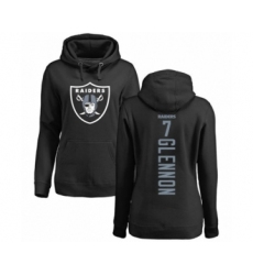 Football Women's Oakland Raiders #7 Mike Glennon Black Backer Pullover Hoodie
