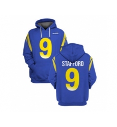 Men's Los Angeles Rams #9 Matthew Stafford 2021 Royal Pullover Football Hoodie