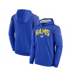 Mens Los Angeles Rams Royal Sideline Stack Performance Pullover Hoodie