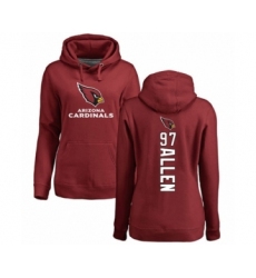 Football Women's Arizona Cardinals #97 Zach Allen Maroon Backer Pullover Hoodie