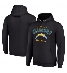 Men's Los Angeles Chargers Black Throwback Logo Pullover Hoodie