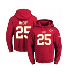 Football Men's Kansas City Chiefs #25 LeSean McCoy Red Name & Number Pullover Hoodie