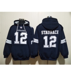 Men's Dallas Cowboys #12 Roger Staubach Navy Ageless Must-Have Lace-Up Pullover Hoodie