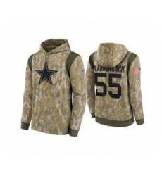 Men's Dallas Cowboys #55 Leighton Vander Esch 2021 Salute To Service Therma Performance Pullover Football Hoodie