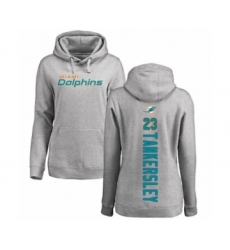 Football Women's Miami Dolphins #23 Cordrea Tankersley Ash Backer Pullover Hoodie