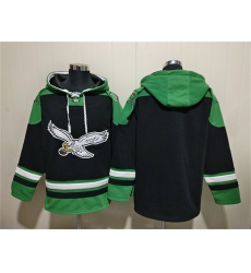 Men's Philadelphia Eagles Blank Black Ageless Must-Have Lace-Up Pullover Hoodie