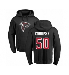 Football Atlanta Falcons #50 John Cominsky Black Name & Number Logo Pullover Hoodie