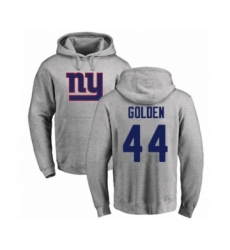 Football New York Giants #44 Markus Golden Ash Name & Number Logo Pullover Hoodie
