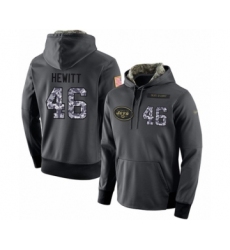 Football Men's New York Jets #46 Neville Hewitt Stitched Black Anthracite Salute to Service Player Performance Hoodie