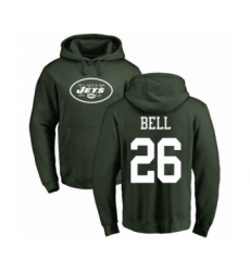 Football New York Jets #26 Le'Veon Bell Green Name & Number Logo Pullover Hoodie