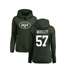 Football Women's New York Jets #57 C.J. Mosley Green Name & Number Logo Pullover Hoodie