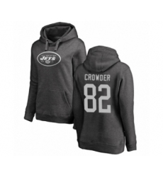 Football Women's New York Jets #82 Jamison Crowder Ash One Color Pullover Hoodie
