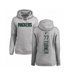 Football Women's Green Bay Packers #77 Billy Turner Ash Backer Hoodie