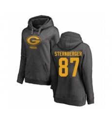 Football Women's Green Bay Packers #87 Jace Sternberger Ash One Color Pullover Hoodie