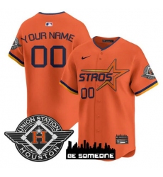 Men's Houston Astros Active Player Custom Orange 2025 City Connect Limited Stitched Baseball Jersey