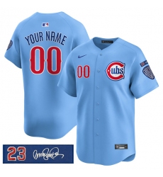 Men’s Chicago Cubs Active Player Custom Blue 'Ryne Sandberg Tribute' Vapor Limited V3 Stitched Baseball Jersey