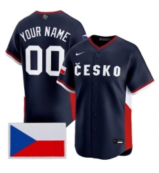 Custom Czech Republic Baseball Nike Navy 2026 World Baseball Classic Jersey